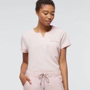 Jaanuu Blushing Pink 1-Pocket Tuck-In Scrub Top S